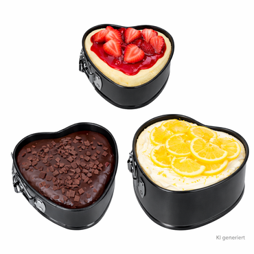 3er Set Springform schwarz Herz – 22277539