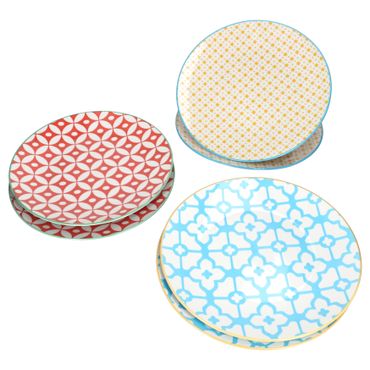 6er Set Speiseteller Makina TRIO je 2x blau, gelb, rot - 44775, 44768, 44744