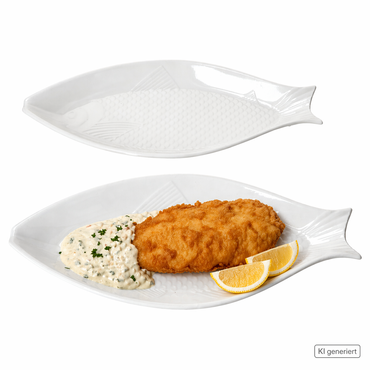 2er Set Fischteller OSLO weiß aus Porzellan - 24302040