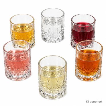 6er Set SHOT Schnapsgläser 2cl & 4cl aus Glas - 250404 / 1006360