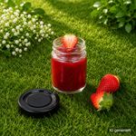 03-00063175-00085421-Einmachglas-161ml-DTO58-Schwarz-Deckel-past-Ambientebild-Rasen.jpg