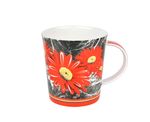 4er Set Becher Diamantporzellan Modern Gerbera-Dekor - 4742