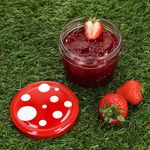 40er Set Sturzglas 230 ml Fliegenpilz rot weiß gepunkteter Deckel inkl. Diamant Gelierzauber Rezeptheft_Bild_3