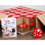 40er Set Sturzglas 230 ml Fliegenpilz rot weiß gepunkteter Deckel inkl. Diamant Gelierzauber Rezeptheft_Bild_5