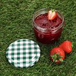 40er Set Sturzglas 230 ml mit grün kariertem Deckel inkl. Diamant Gelierzauber Rezeptheft_Bild_3