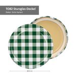 40er Set Sturzglas 230 ml mit grün kariertem Deckel inkl. Diamant Gelierzauber Rezeptheft_Bild_4