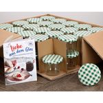 40er Set Sturzglas 230 ml mit grün kariertem Deckel inkl. Diamant Gelierzauber Rezeptheft_Bild_5