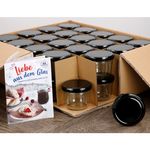 40er Set Sturzglas 230 ml mit schwarzem Deckel inkl. Diamant Gelierzauber Rezeptheft_Bild_5