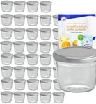 40er Set Sturzglas 230 ml mit silbernem Deckel inkl. Diamant Gelierzauber Rezeptheft_Bild_1