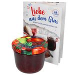 40er Set Sturzglas 230 ml mit Obst Dekor Deckel inkl. Diamant Gelierzauber Rezeptheft_Bild_2