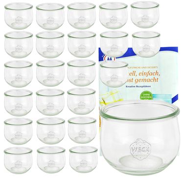 24er Set Weck Gläser 580ml Tulpengläser 1/2L inkl. Gelierzauber Rezeptheft von Diamantzucker_Bild_3