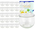 24er Set Weck Gläser 580ml Tulpengläser 1/2L mit 24 Glasdeckeln inkl. Gelierzauber Rezeptheft von Diamantzucker_Bild_5