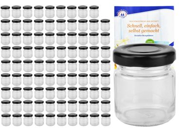 100er Set Sturzglas 53 ml To 43 schwarzer Deckel incl. Diamant Gelierzauber Rezeptheft_Bild_4