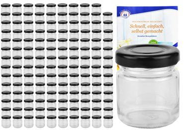 150er Set Sturzglas 53 ml To 43 schwarzer Deckel incl. Diamant Gelierzauber Rezeptheft_Bild_4