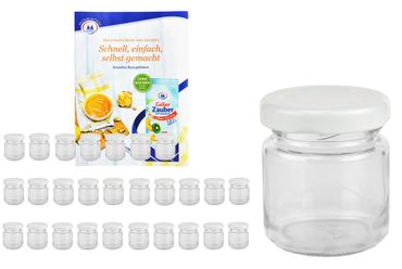 28er Set Sturzglas 53 ml To 43 weißer Deckel incl. Diamant Gelierzauber Rezeptheft_Bild_4