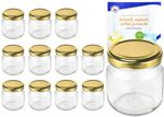 12er Set Rundglas 212 ml nieder To 66 goldener Deckel incl. Diamant Gelierzauber Rezeptheft_Bild_2