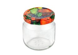 MamboCat-10857-12er-Set-Rundglas-212-ml-nieder-To_1.jpg 24er Set Rundglas 212 ml nieder To 66 Obst Dekor Deckel incl. Diamant Gelierzauber Rezeptheft_Bild_1