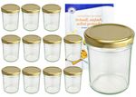 12er Set Sturzglas 230 ml HOCH To 66 goldener Deckel incl. Diamant Gelierzauber Rezeptheft_Bild_1