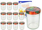 12er Set Sturzglas 230 ml HOCH To 66 Obst Dekor Deckel incl. Diamant Gelierzauber Rezeptheft_Bild_1