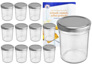 12er Set Sturzglas 230 ml HOCH To 66 silberner Deckel incl. Diamant Gelierzauber Rezeptheft_Bild_1