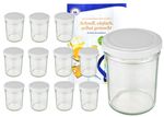 12er Set Sturzglas 230 ml HOCH To 66 weißer Deckel incl. Diamant Gelierzauber Rezeptheft_Bild_1