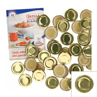 50er Set Deckel To 43 gold incl. Diamant-Zucker Gelierzauber Rezeptheft_Bild_1