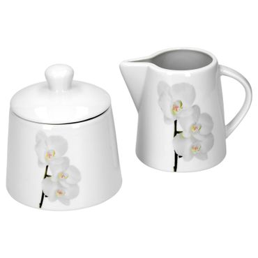 Kaffeeergänzungsset Milchkännchen & Zuckerdose Vanda weiße Orchidee_Bild_1
