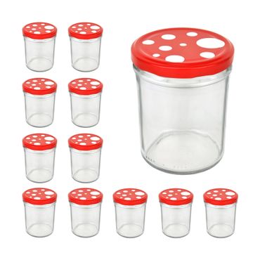 CAPCRO 12er Set Sturzglas 435 ml To 82 Fliegenpilz Deckel rot weiß gepunktet_Bild_3