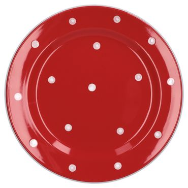Essteller flach Emily 27cm rot mit weißen Punkten_Bild_1