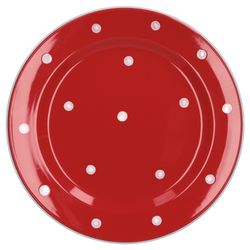 wellco-emily-essteller-drauf-01.jpg Essteller flach Emily 27cm rot mit weißen Punkten_Bild_1