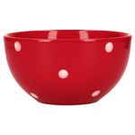 Müslischale Emily 14cm rot mit weißen Punkten