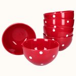 6er Set Müslischale Emily 14cm rot mit weißen Punkten_Bild_2