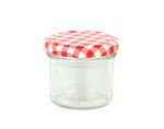 12er Set Sturzglas 125 ml To 66 rot karierter Deckel incl. Diamant-Zucker Gelierzauber Rezeptheft_Bild_2