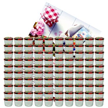 100er Set Sturzglas 230 ml To 82 Obst Deckel incl. Diamant Gelierzauber Rezeptheft_Bild_1