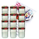 12er Set Sturzglas 435 ml To 82 Obst Deckel incl. Diamant Gelierzauber Rezeptheft_Bild_1