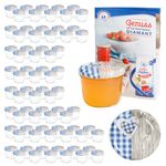 100er Set Sturzglas 230 ml To 82 Holz Herz blau Deckel incl. Diamant Gelierzauber Rezeptheft_Bild_6