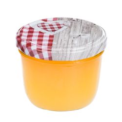 sturz-glas-holz-herz-rotkariert-deckel-230ml-marmel.jpg 40er Set Sturzglas 230 ml To 82 Holz Herz rot Deckel incl. Diamant Gelierzauber Rezeptheft_Bild_3