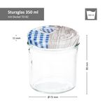 50er Set Sturzglas 350 ml To 82 Deckel Holz-Herz blau incl. Diamant Gelierzauber Rezeptheft_Bild_5