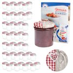 50er Set Sturzglas 350 ml To 82 Deckel Holz-Herz rot incl. Diamant Gelierzauber Rezeptheft_Bild_6