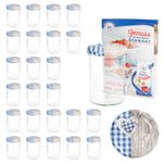 25er Set Sturzglas 435 ml To 82 Deckel Holz Herz blau incl. Diamant Gelierzauber Rezeptheft_Bild_5