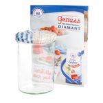 25er Set Sturzglas 435 ml To 82 Deckel Holz Herz blau incl. Diamant Gelierzauber Rezeptheft_Bild_3