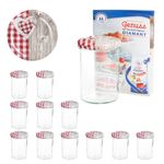 12er Set Sturzglas 435 ml To 82 Deckel Holz Herz rot incl. Diamant Gelierzauber Rezeptheft_Bild_5