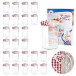25er Set Sturzglas 435 ml To 82 Deckel Holz Herz rot incl. Diamant Gelierzauber Rezeptheft_Bild_5