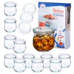 12er Set Weck Gläser 370ml Tulpenglas mit 12 Glasdeckeln inkl Rezeptheft_Bild_1