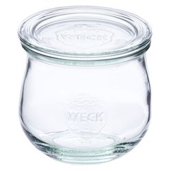 02-WECK-Tulpenglas-370ml-mit-deckel-schraeg.jpg 48er Set Weck Gläser 370ml Tulpenglas mit 48 Glasdeckeln inkl Rezeptheft_Bild_2