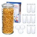 8er Set Weck Gläser 1040ml Zylinderglas mit 8 Glasdeckeln inkl Rezeptheft_Bild_1