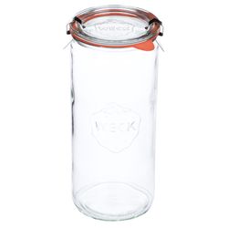 02-WECK-Zylinder-1040ml-mit-deckel-dichtring-klamme.jpg 12 Einkochringen und 24 Klammern inkl Rezeptheft_Bild_2