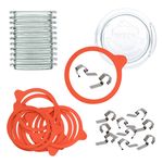 Weck-Einkoch-Set - 12 Glasdeckel 80 mm + 12 Einkochringe 80 mm + 24 Weck-Klammern incl. Gelierzauber Rezeptheft von Diamantzucker_Bild_1