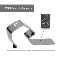 05-WECK-Einweck-Klammern-Bemassung.jpg Weck-Einkoch-Set - 1 Glasdeckel 80 mm + 1 Einkochring 80 mm + 2 Weck-Klammern incl. Gelierzauber Rezeptheft von Diamantzucker_Bild_4