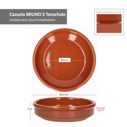 Arte-Real-Cazuela-BRUNO-ohne-HENKEL-12cm-Bemassung-2024.jpg 6er Set Cazuela Tonschale Bruno 12cm S - 33355_Bild_6